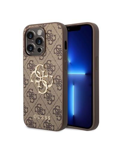 Guess GUHCP15X4GMGBR HĂĽlle fĂĽr iPhone 15 Pro Max 6.7" braun hardcase 4G Big Metal Logo