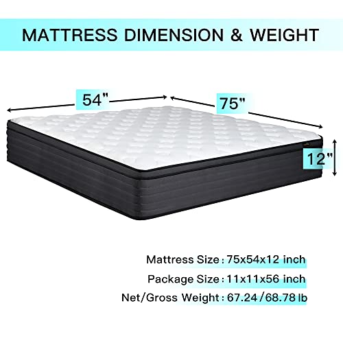 AICEHOME-Full-Mattress-Hybrid-Mattress-High-Density-Foam-Individually-Wrapped-Pocket-Coils-MattressesMotion-Isolation-Medium-Firm-Full-Size-Mattresses