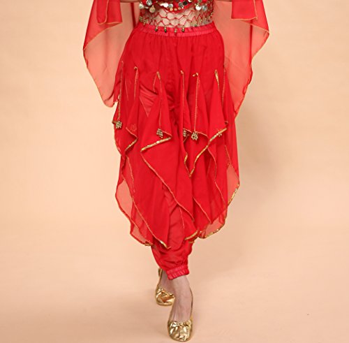 MUNAFIE Belly Dance Harem Pants - Tribal Costume Pants for Women, High Waisted Elastic Waistband, Soft Stretchy Fabric4