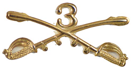 3RD CAVALRY CROSSED SABERS LAPEL PIN OR HAT PIN - Size 2 1/4