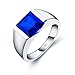 Produktbild A ANGG 3.4ct erstellt Blauer Saphir 925 Sterling Silber Ring