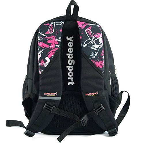 Zaino scuola di grandi dimensioni per ragazzi e ragazze 40 litri yeepSport  S106dx butterfly pink lencicol Zaini Casual Valigeria