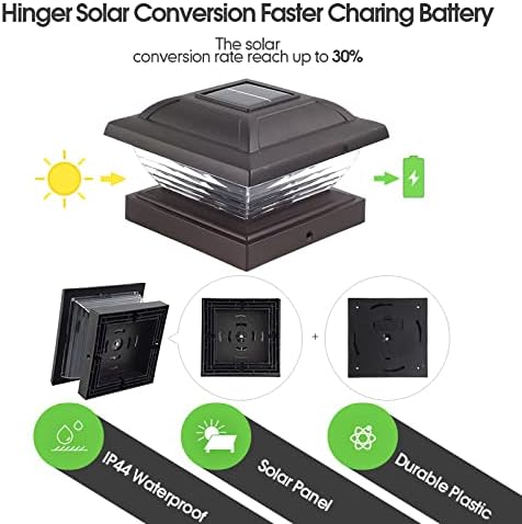 Vista 6 de Wecusn Luces solares para postes al aire libre, luces solares para postes al aire libre, impermeables, para postes de valla, luces de poste al aire