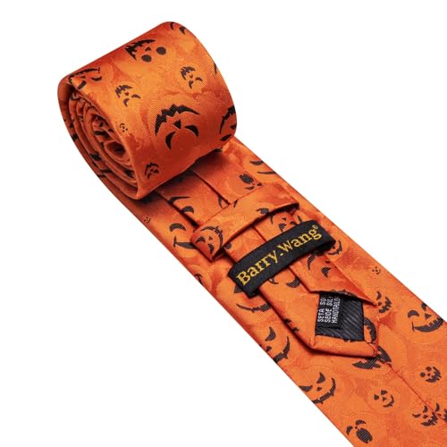 Image of Barry.Wang Men Tie Sets Skull Extra Long Necktie Pocket Square Cufflinks