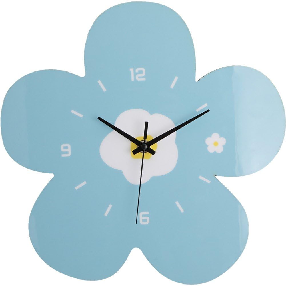 Reloj de pared con forma de flor elegante acabado metalico para salon