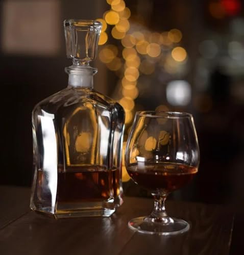Bormioli Rocco Capitol Glass Decanter, Airtight Geometric Stopper, 23.75 oz Whiskey Decanter for Wine, Bourbon, Brandy, Liquor, Juice, Made in Italy. - Thumbnail 7