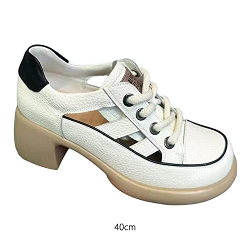 Vaveren Sandálias de Salto Feminino Sapatos de Respirável Moda Casual do Pé Fechado Salto Alto Tênis