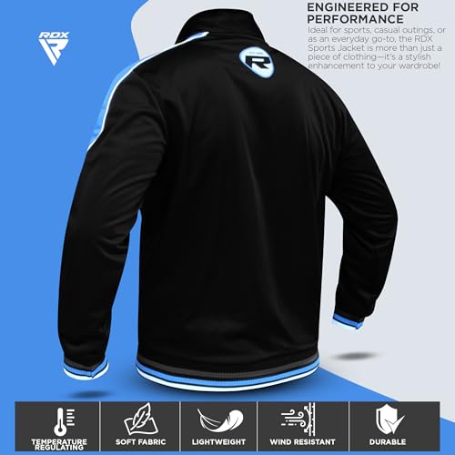 RDX Upper Jacket Jumper, Zip up Track Suit Turtle Neck Unisex Top, Boxing Training, Dual Zipper Utility, Warm Comfort Fit Rib-knit Elasticated Cuff for Sports Jogging Running, Men Women Home Gym - Image 5