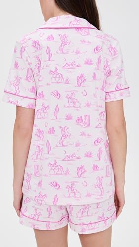 Image of Bed Head PJs Womens Matching Pajamas - Soft Organic Short Sleeve Button Down PJ Shirt & Shorts Set - Sleepwear & Loungewear
