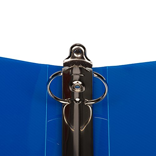 Jam Paper Plastic 1 Inch Binder - Blue 3 Ring Binder - Sold Individually #TOP2
