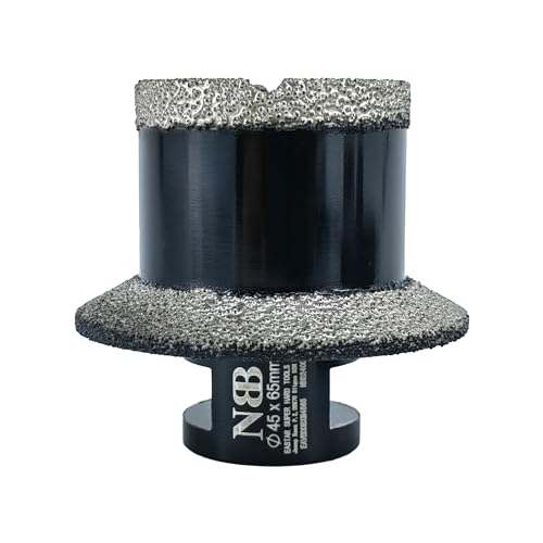 NBB Diamond Bevel Drill Bit M14 Hole Saw for Drilling and Profiling Drains in Porcelain, Ceramic, Tile, Granite, Marble, Tile 2-in-1 (1, 45/65 mm)