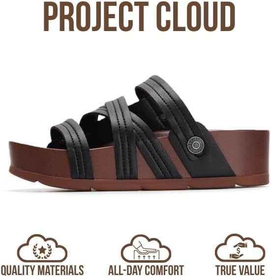 Project Cloud 100% Genuine Leather Platform Sandals Women – Strappy Wedges with Comfortable Plush Insole ��� Lightweight & Non Slip Wedge Sandals for Women 2026 - Image 3