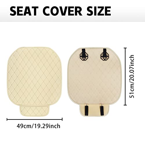 Tiandu Pu Leather Car Seat Covers,2Pcs, Half Pad For Front Seat, Universal Car Seat Cover Bottom Protector, Breathable Comfortable Non-Slip,Compatible With Most Small And Medium Vehicles,Beige #TOP5