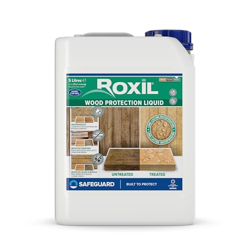 Roxil tratamiento de fondo para madera exterior - 5 litros - Proporciona hasta 10 años de protección e impermeabilización