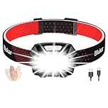 Blukar Head Torch Rechargeable, 2000L Super Bright Headlamp Waterproof Headlight with Hands Free Sensor Control&6 Lighting Modes - 30 Hrs+ Runtime,Adjustable Angle for Emergency, Running, Hiking etc.