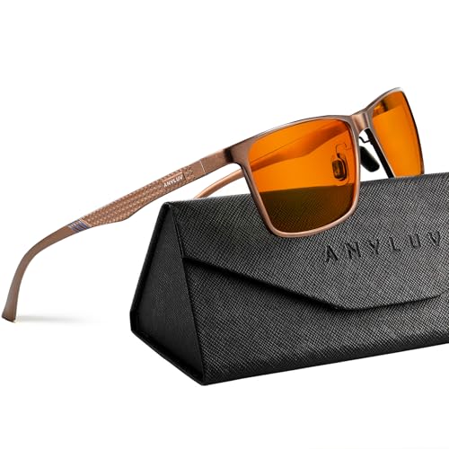 ANYLUV Blue Light Glasses (Metal Frame, Amber Lens)