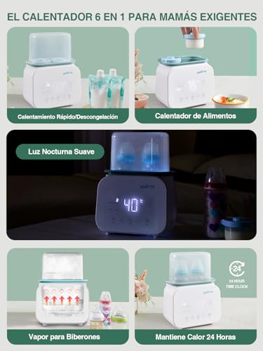 KOSTTE Calienta Biberones, Función de Descongelación, Calentamiento Uniforme Del Líquido, Calentador de biberones eléctrico, Calentador de Alimentos para Bebés, Apto para Tarritos, Blanco - imagen 3