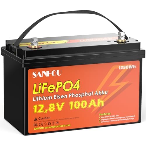 Sanfou Batería Lifepo4 12,8v 100ah, Batería De Litio 1280wh Con Bms 100a, Baterías De Ciclo Profundo 5 000 A 15 000 Veces, Soporte Para 4s4p, Perfecta Como Fuente De Energía Para Autocaravanas. Sanfou Batería Lifepo4 12,8v 100ah, Batería De Litio 1280wh Con Bms 100a, Baterías De Ciclo Profundo 5 000 A 15 000 Veces, Soporte Para 4s4p, Perfecta Como Fuente De Energía Para Autocaravanas.