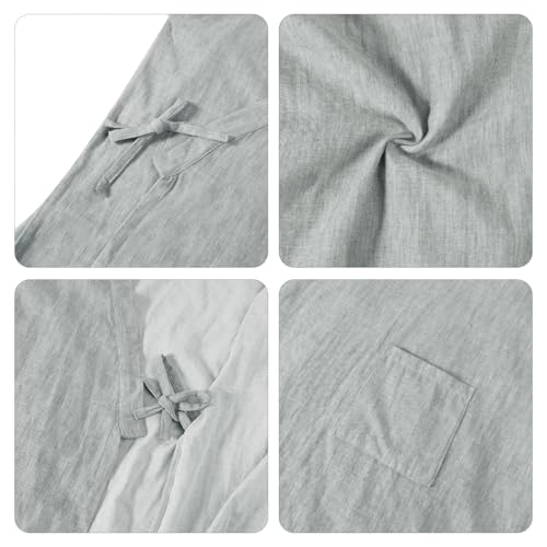 Image of SIQITECHNO Men Summer Kimono Bathrobe Long Cotton Yukata Woven Striped Pajamas Loungewear Mens Bathrobe Sleepwear Nightgown
