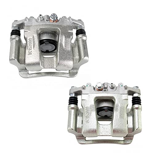 Image of TRQ Rear Brake Caliper Set Zinc Coated Brackets Hardware Compatible with 2014-2016 Kia Optima