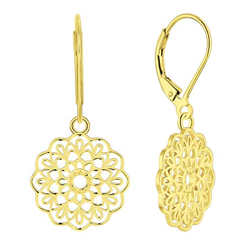 JO WISDOM Damen Ohrringe Mandala Ohrhänger Silber 925,Hängende...