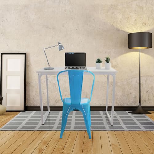 Miniatura 5 de Hjh Office 645024 Silla Visitante Vantaggio Comfort Metal Azul Claro, Silla De Bistró Apilable, Estable, Industrial Style