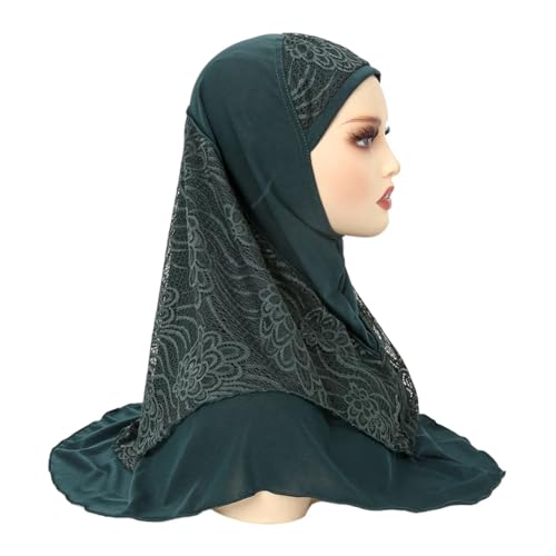 Women Muslim Lace Hijab Instant Scarf Islam Prayer Hijabs Turban One Piece Amira Head Wrap Shawls 5