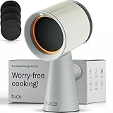TUCO Portable Range Hood, Desktop Kitchen Exhaust Fan with 3 Speeds, Triple Filter Polymer, Aluminum & Carbon, Low Noise, Oil Collection Cup, Smoke Air Purifier for Indoor BBQ, Hot Pot and RV Kitchens