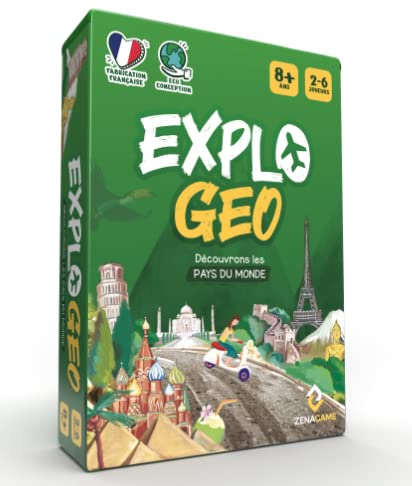 ZENAGAME Jeux de Societe Enfant 8 ans+ - Le Jeu de Devinettes Passionnant & Educatif - Cadeau Garcon et Fille - Fabriqué en France - Jeu de Société Pour Famille - 2 à 6 Joueurs (Les Pays du Monde) Cover