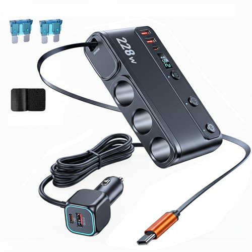 Cargador USB UK-Automobile 009 3 en 1 triple puerto de carga con conector tipo C