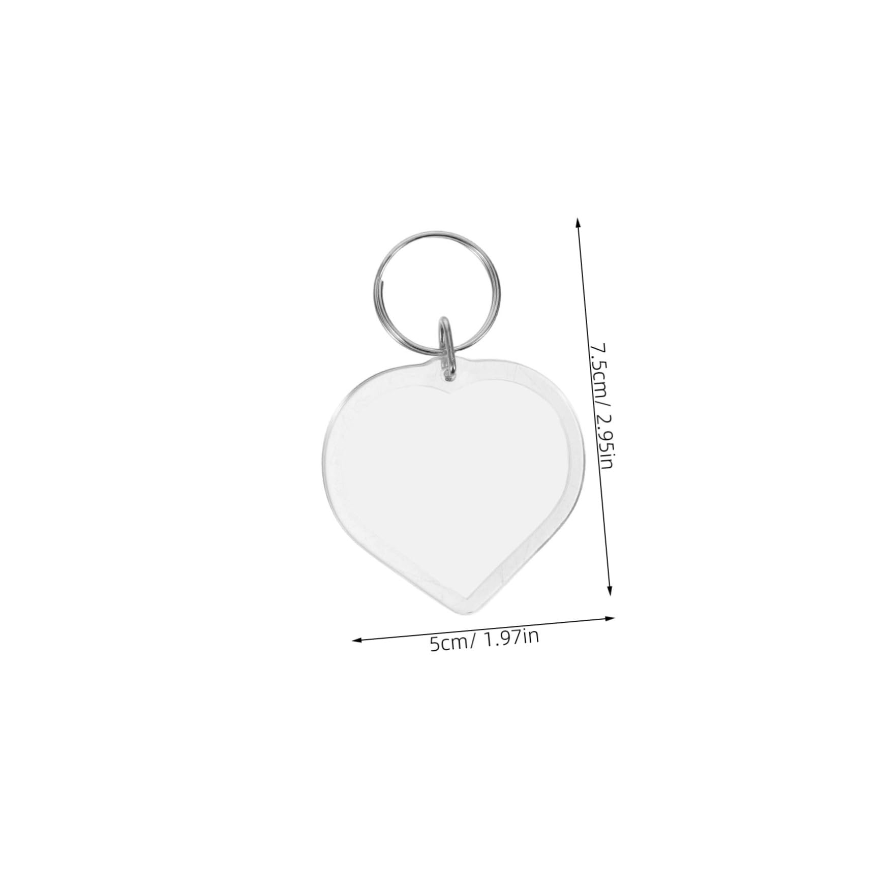 Housoutil Portachiavi 100 Pezzi a Forma di Cuore in Acrilico per DIY con Design Sobrio e Foto Personalizzabile per