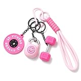 enttgo - Juego de llaveros de silicona con mango de metal motivacional para fitness y gimnasio, Rosado, Medium