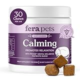 Fera Pets Dog Calming Chews - Helps Manage Everyday Stress & Separation - Promotes Relaxation - Ashwagandha & Priome® Mental Wellbeing Postbiotic Blend - 30 Soft Chews