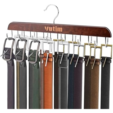 Vutim 14 Hook Large Capacity Belt Rack Cover