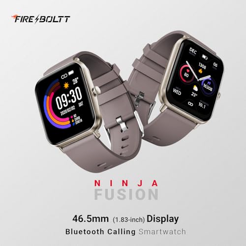 Image of Fire-Boltt Ninja Call Pro Plus Bluetooth Calling Smart Watch, 1.83″ Display, AI Voice Assistant, 120+ Sports Modes, IP67 Waterproof, SpO2 & Heart Rate Monitor Smartwatch for Women - Cinnamon Slate