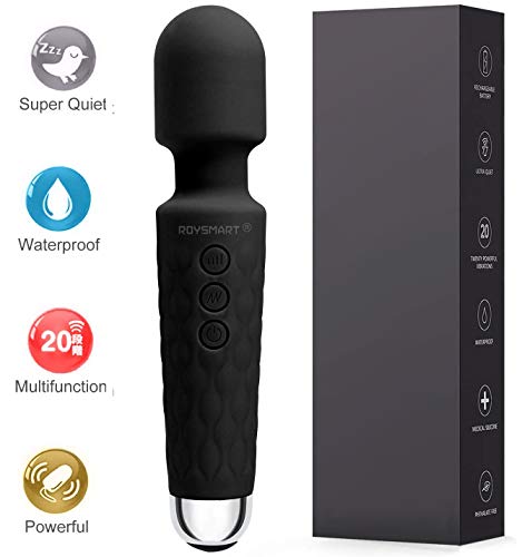 Roysmart kabelloser Massagestab mit 20 Vibrationsarten und 8 Geschwindigkeiten