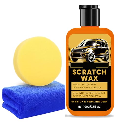 【新モデル 人気】Pogowu 車用傷消し 140ml カースクラッチリムーバー 塗装修復ペースト ボディコンパウンド研磨 擦り傷 キズ対策 クリーニングスポンジ付き 使用簡単 愛車ケア製品 手軽 DIY 使用 全車色 美装維持に最適 研磨力適正 塗装傷防