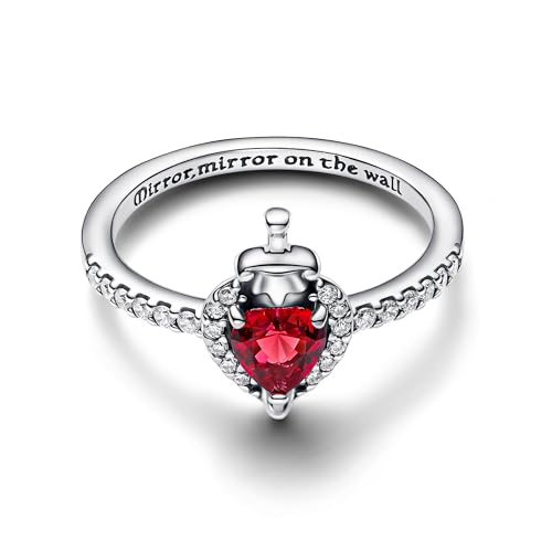 Pandora Anello da donna Disney Villains Evil Queen Argento 193422C01, 54/17,2, Argento sterling, Cristallo