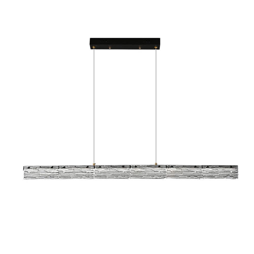 Plafonnier de salle à manger moderne en cristal de cuivre noir 120cm
