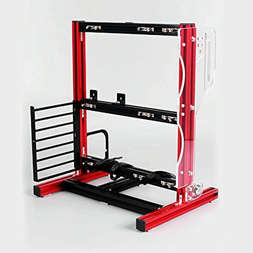 Gabinete de prueba abierto CNCEST para PC: compatible con ITX/ATX/Micro-ATX, soporte para refrigeración por agua y aire, estructura de aluminio y acrílico, color rojo miniatura 1