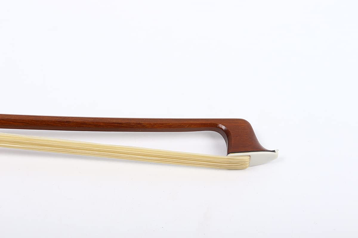 Arco de violín 4/4 de tamaño completo, palillo de madera de Brasil, rana de ébano, arco natural, lazos de violín rectos