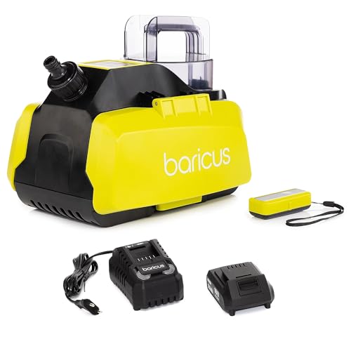 Baricus Schwimmende Pumpe 18V mit Fernbedienung – 5000 L/h Förderleistung – Mobile Wasserpumpe für Garten, Teich, Regentonne, Seen & Flüsse B-Ware (Inklusive: Akku & Ladegerät)