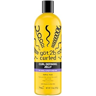 Got2B Curled Curl Defining Jelly, 15 Fl Oz, Curl Gel with 72-Hour Frizz Control, Locks in Moisture for Wavy, Curly & Coily Hair, Light Hold, No Crunch Vegan Formula with Vitamin E and Argan Oil