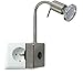 Produktbild Trango LED Steckerleuchte 2607 Nachtlicht in Edelstahl-Look inkl. 1x 3000K warmweiß LED Leuchtmittel & ON/OFF Schalter Wandlampe Steckerlampe Steckdosenlampe