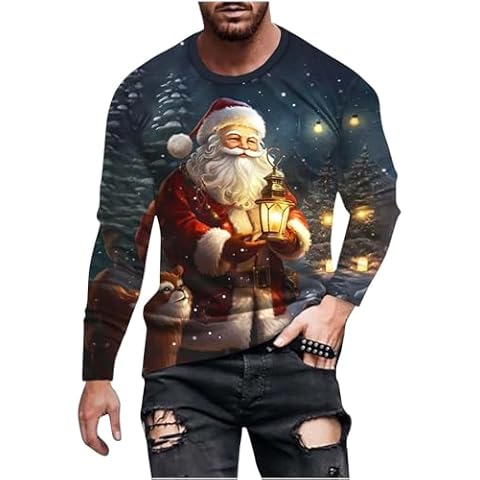 Men's Christmas Santa Claus Long Sleeve T-Shirt Cover