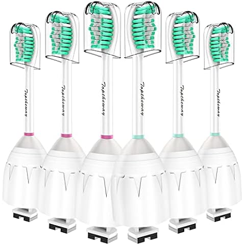 Toptheway Replacement Brush Heads Compatible with Sonicare E-Series Essence Xtreme Elite Advance and CleanCare Screw-On Toothbrush Handles 7022/66, 6 Pack Cover