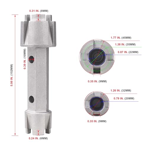 HAUTMEC Tub Drain Remover Wrench Tool Heavy Duty Aluminum Shower Bathtub Drain Removal Tool PL0030 - Image 2