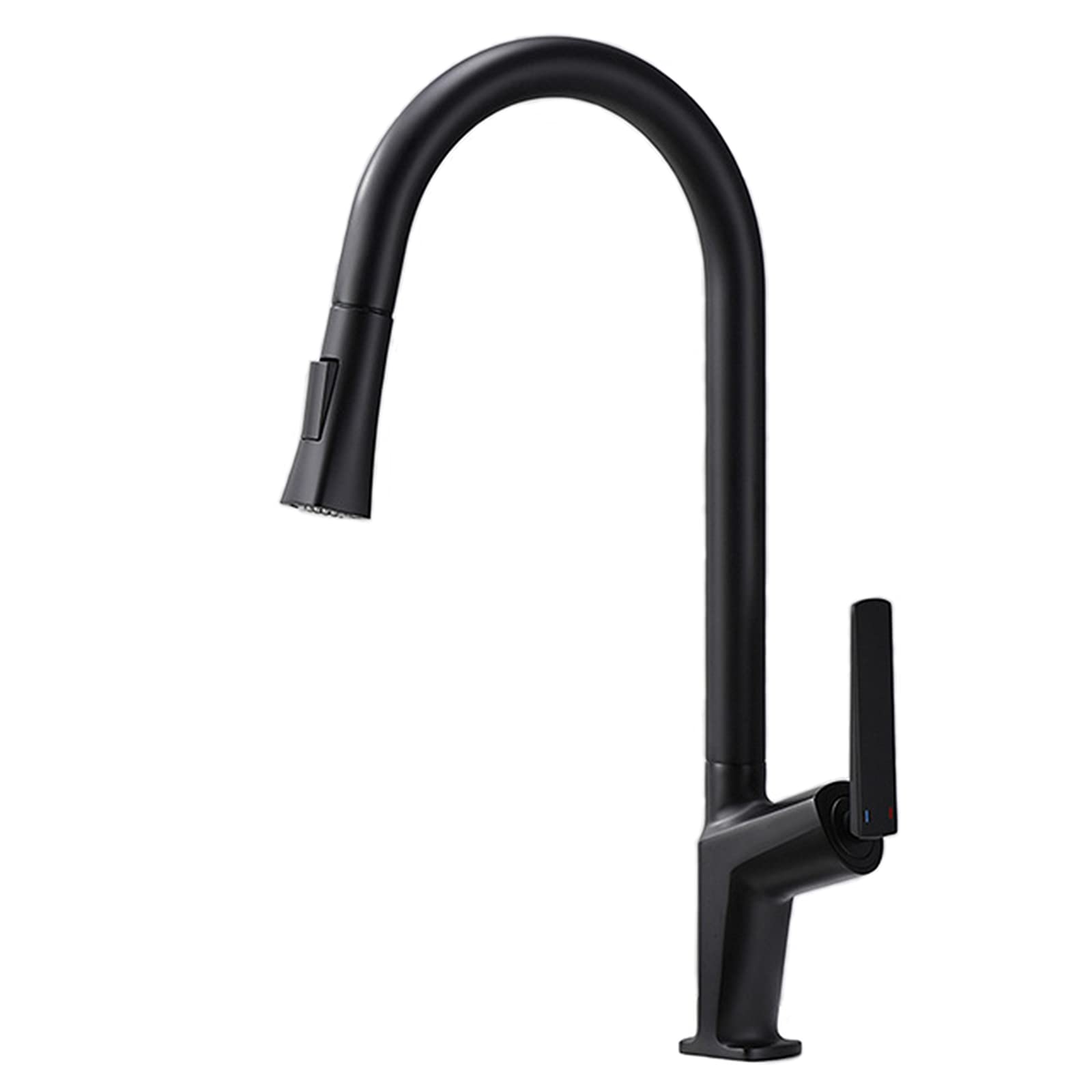 Lmysxaoz Nero Kitchen Faucet With Pull Down Sprayer, Copper Rotatable Pull-Out Sink Faucet, Single Handle Hot And Cold Water Mixer Tap, 1 Hole Deck Mounted,Black Gold(Nero)