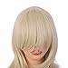 MapofBeauty 18 Inch/45 cm Layered Bangs Straight Synthetic Fiber Shoulder Length Hair Daily Use Wig (Blonde)