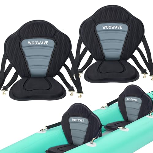 WOOWAVE 2 Pack Kayak Seat Padded Deluxe Paddleboard Seat Adjustable Boat Seat Cushioned Fishing High...